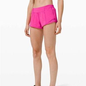 Sonic pink Lululemon hotty hot shorts